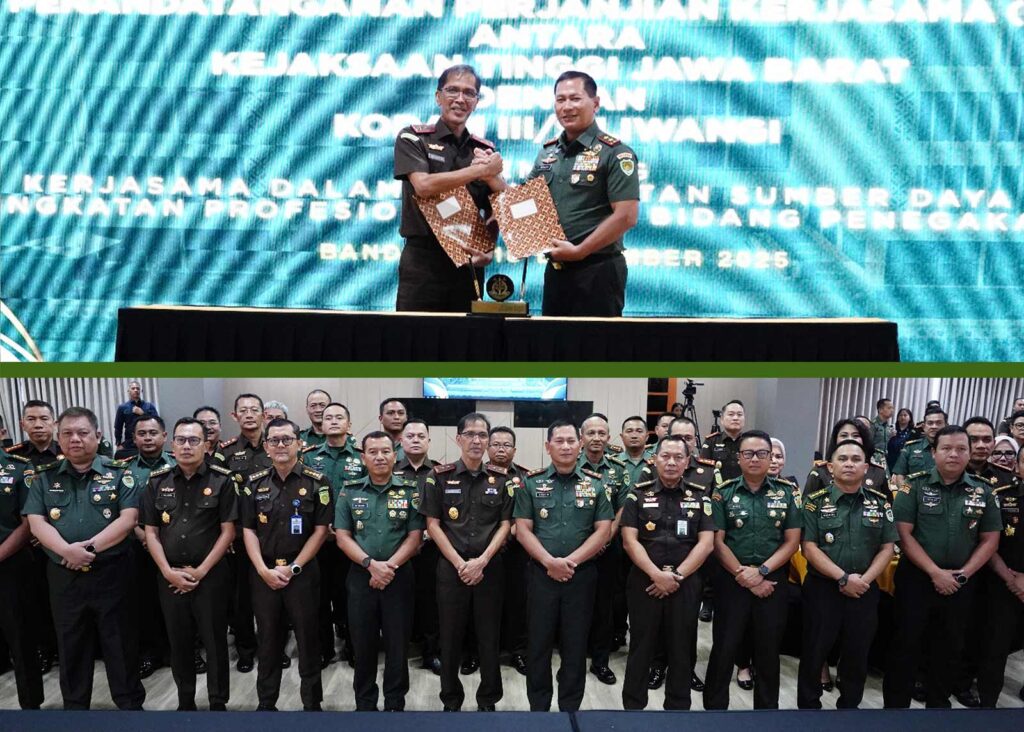 Pangdam III/Siliwangi dan Kajati Jawa Barat saat penandatanganan PKS