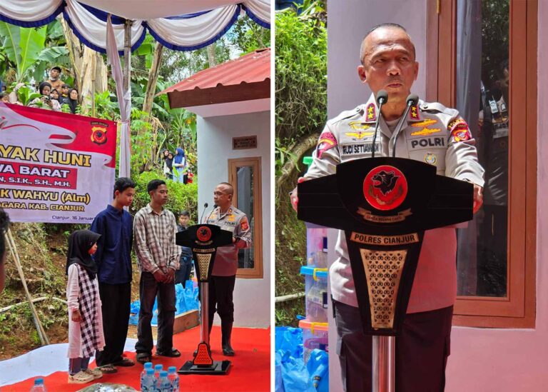 Kapolda Jawa Barat Irjen Pol Rudi Setiawan meresmikan rumah hasil renovasi Rutilahu bagi anak yatim piatu di Kabupaten Cianjur