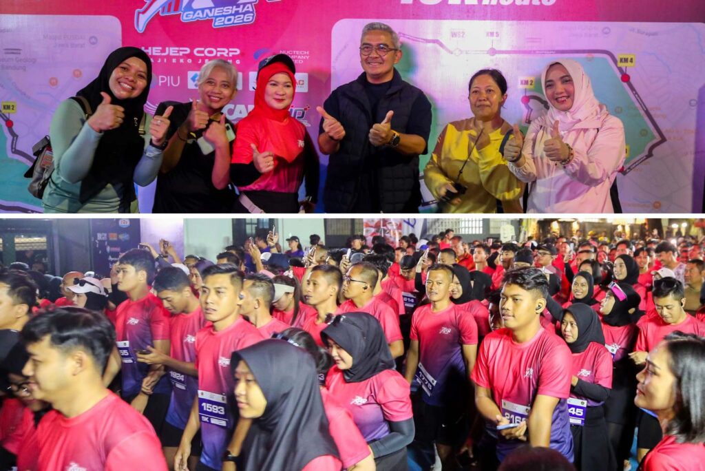 Ratusan peserta BabatuRun Ganesha 2026 meramaikan Kota Bandung saat subuh