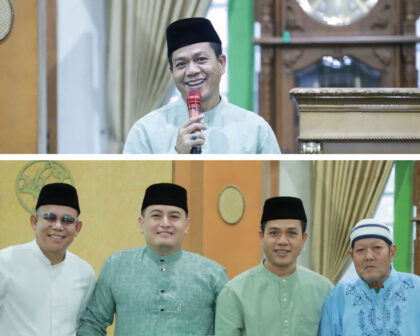 Bupati Bandung Dadang Supriatna (Kang DS) saat memberikan arahan terkait kesejahteraan guru di sela-sela kegiatan Tarawih Keliling di Masjid Besar Rancaekek