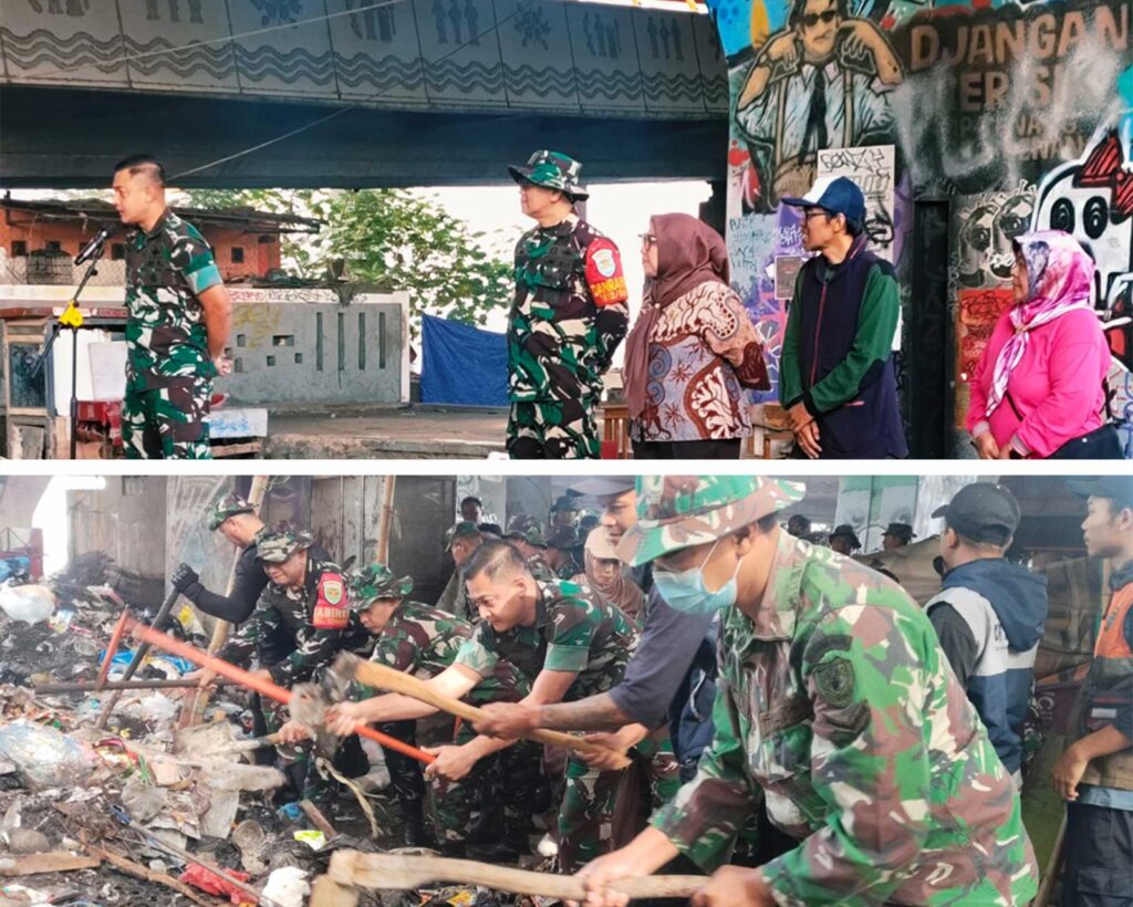 Kasdim 0618 Letkol Inf Afid Cahyono pimpin apel karya bhakti lingkungan