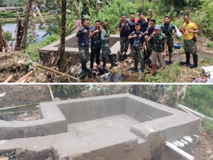 Bak penampungan air bersih Program Unggulan Kasad pada kegiatan TMMD Reguler ke-127 di Rancabali