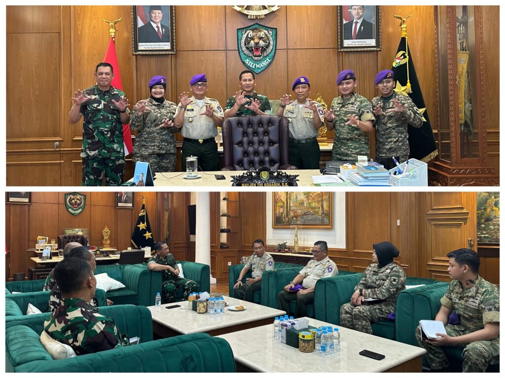 Mayjen TNI Kosasih saat berbincang hangat dengan Danmenwa Mahawarman mengenai rencana HUT ke-67 di Makodam IIISiliwangi.