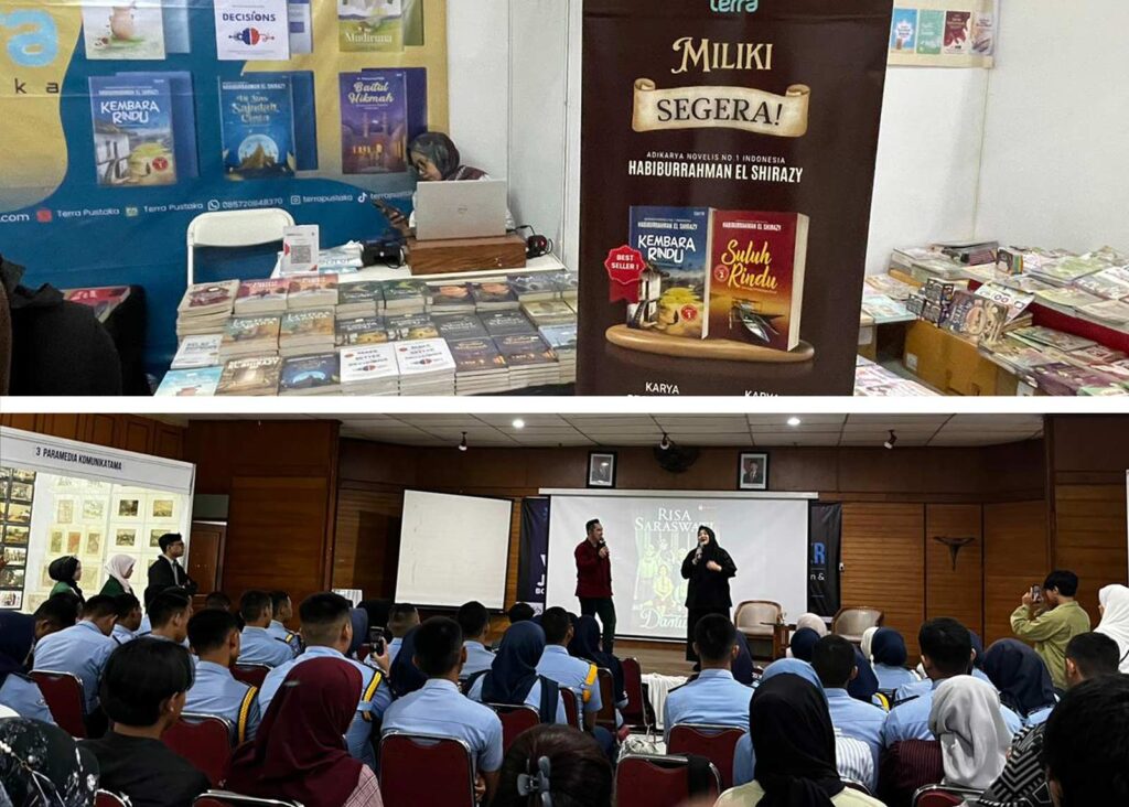 Suasana bedah buku "Mengenal Bandung Lebih Dekat" bersama Risa Saraswati di Jabar Book Fair 2026 Bandung.