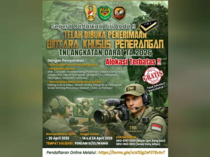 Proses pendaftaran Bintara TNI AD 2026 untuk bidang penerangan di Bandung