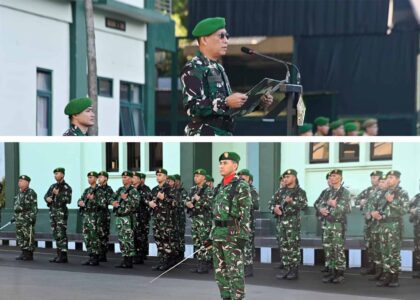 Dirum Kodiklatad Brigjen TNI Saiful Rizal memimpin upacara bendera 17-an di Bandung