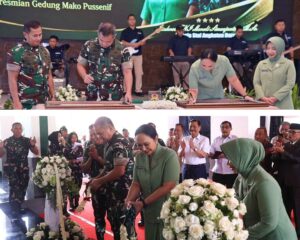 Kasad Jenderal TNI Maruli Simanjuntak saat memimpin upacara peresmian Mako Pussenif di Jalan Supratman Bandung.
