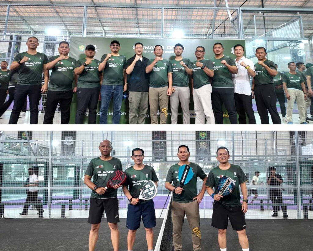 Foto Mayjen TNI Kosasih Sedang Memegang Raket Padel Di Lapangan Goat Arena Atau Foto Bersama Para Pejabat Kodam Dan Panitia Saat Upacara Pembukaan 2