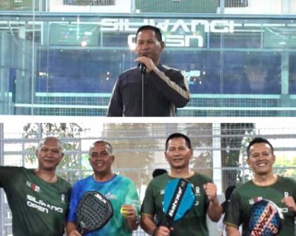Foto Mayjen TNI Kosasih Sedang Memegang Raket Padel Di Lapangan Goat Arena Atau Foto Bersama Para Pejabat Kodam Dan Panitia Saat Upacara Pembukaan