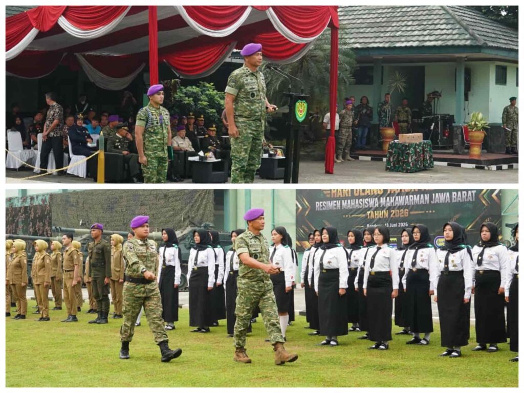 Pangdam IIISiliwangi Mayjen TNI Kosasih Memimpin Upacara HUT Ke 67 Menwa Mahawarman Jawa Barat Di Lapangan Kijang Cakti Bandung