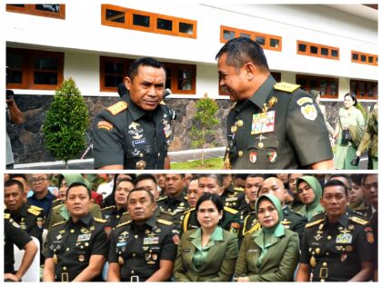 Dankodiklatad Letjen TNI Dr. Mohamad Hasan menghadiri upacara penutupan Dikreg LXVII Seskoad di Bandung.