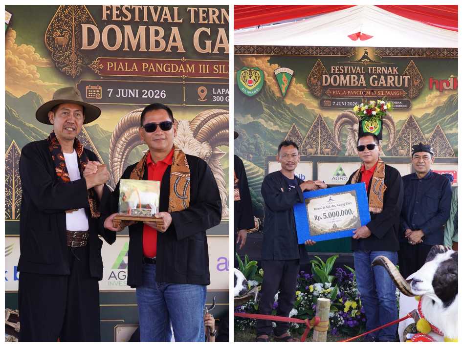 Pangdam III/Siliwangi Mayjen TNI Kosasih meninjau langsung stan peserta Festival Domba Garut 2026 di Cimahi.