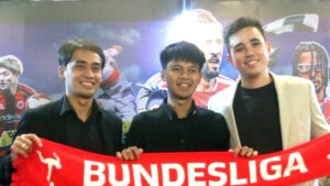 Suasana jalannya acara press conference Hesebah League Season 3 Bandung yang dihadiri perwakilan Bundesliga International dan para kapten tim.